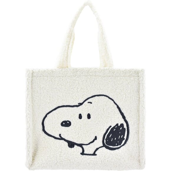 Handbags - Peanuts Snoopy Woodstock Faux Sherpa Crossbody Tote Bag-Unisex